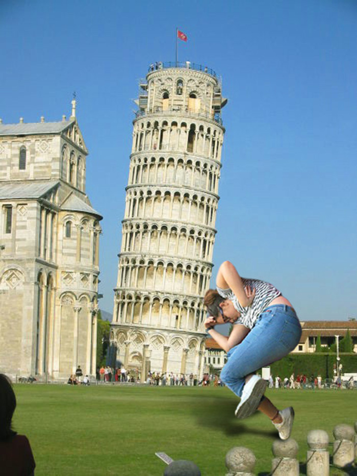 Sleeping Against The Leaning Tower Of Pisa