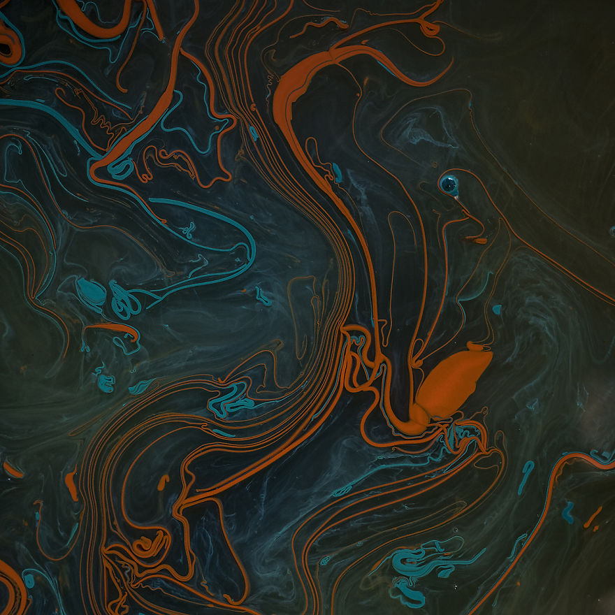 Paint And Water Make Abstract Photos