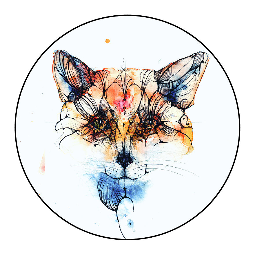 I Painted Watercolour Animal Illustrations Representing Different Parts On An Ad Agency