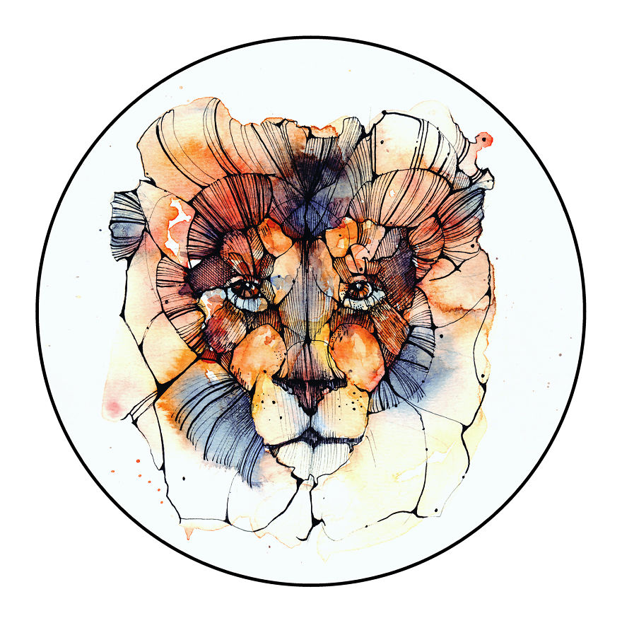 I Painted Watercolour Animal Illustrations Representing Different Parts On An Ad Agency