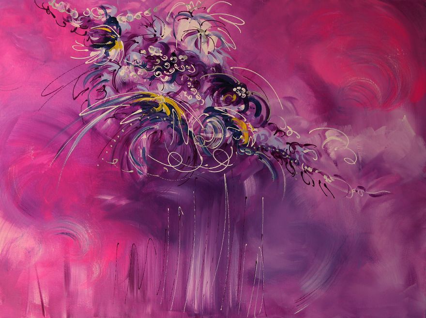 Pink Pleasures | By Michelle Dinelle | Acrylic On Canvas | 30"x40" | Www.michelledinelle.com