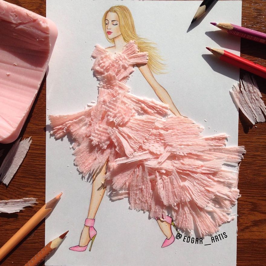 Drawings Dresses And Gowns With Drink & Food Art