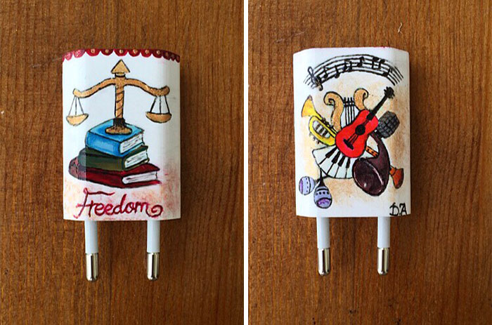 I Paint On iPhone Chargers Using Nail Polish