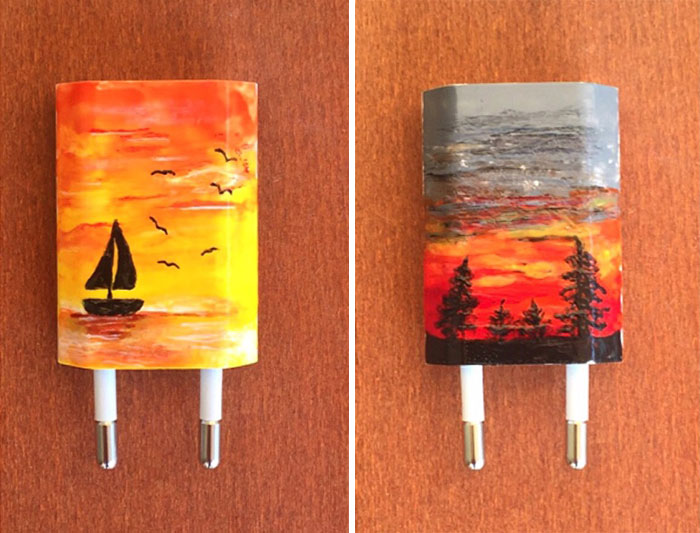 I Paint On iPhone Chargers Using Nail Polish