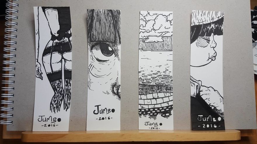 I Made Graphic Black And White Bookmarks