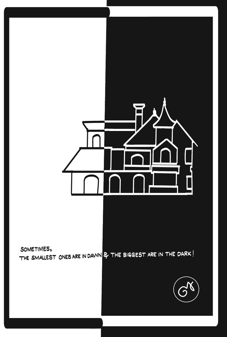 I Sketched 13 Minimal Sketches Using White And Black Colors.