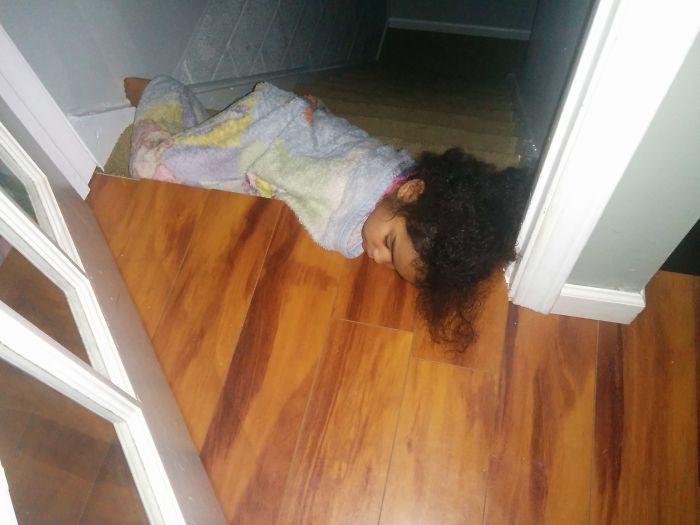 Napping At The Top Of The Stairs