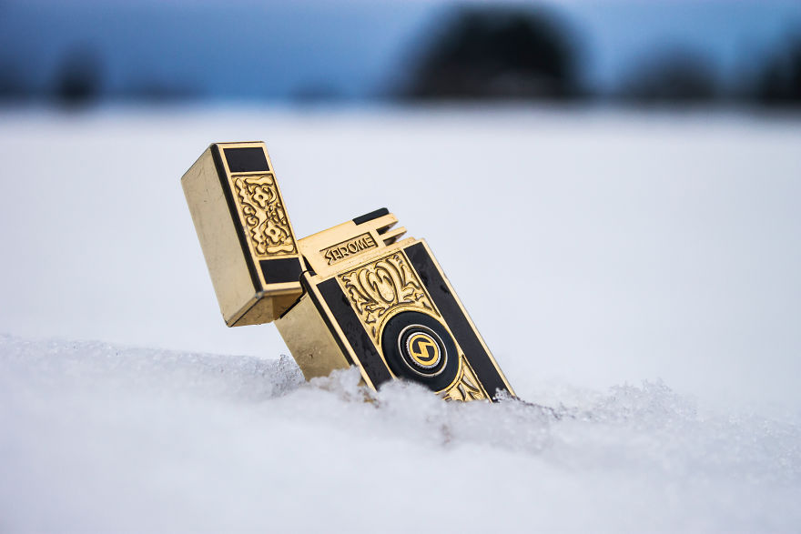 Cold Lighters In The Snow - Photographs