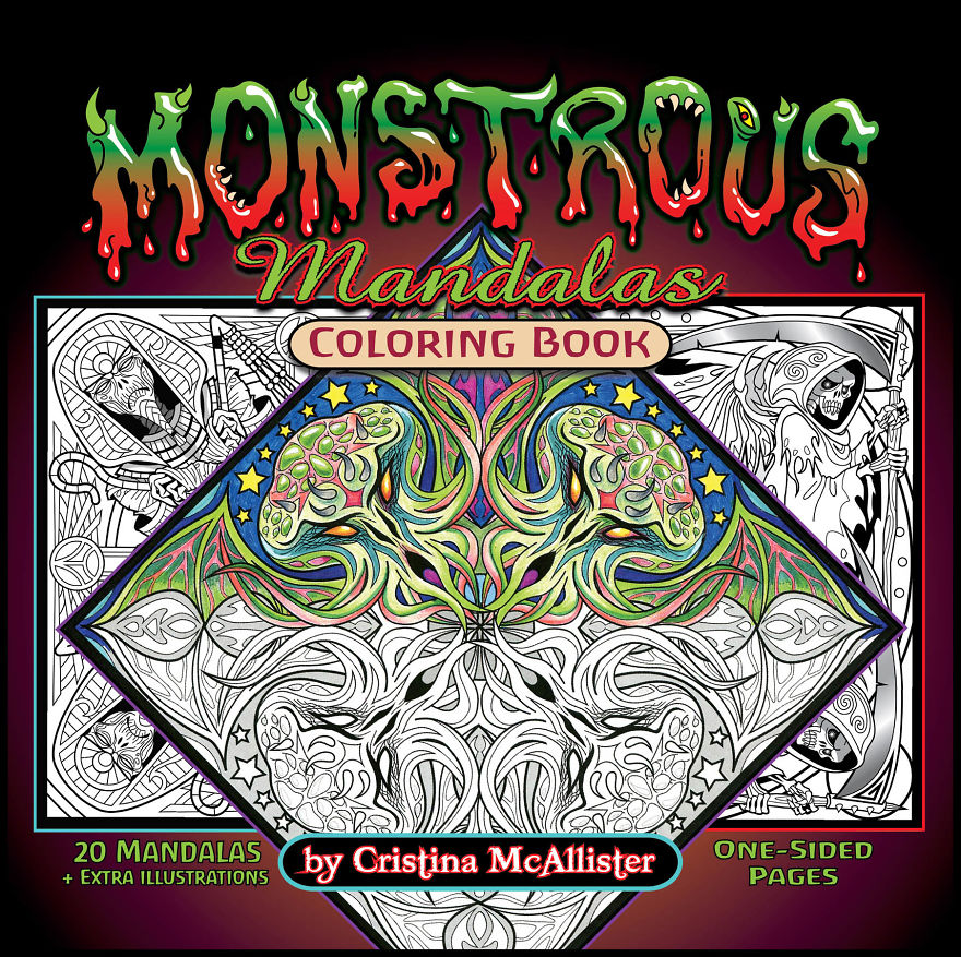 I Create Wicked Coloring Material By Combining Mandalas And Monsters