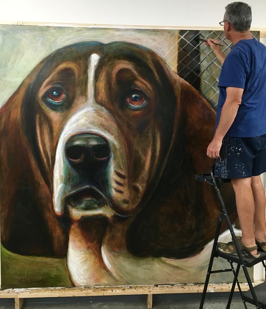 One Man Paints 5500 Portraits Of Shelter Dogs, Using Art For Social Change.
