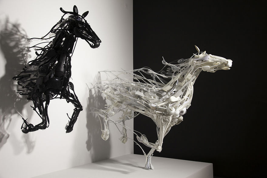 I Recycle Used Plastic Into Sculptures