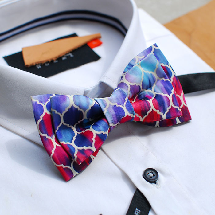Handmade Wedding Bow Tie With Unique Pattern