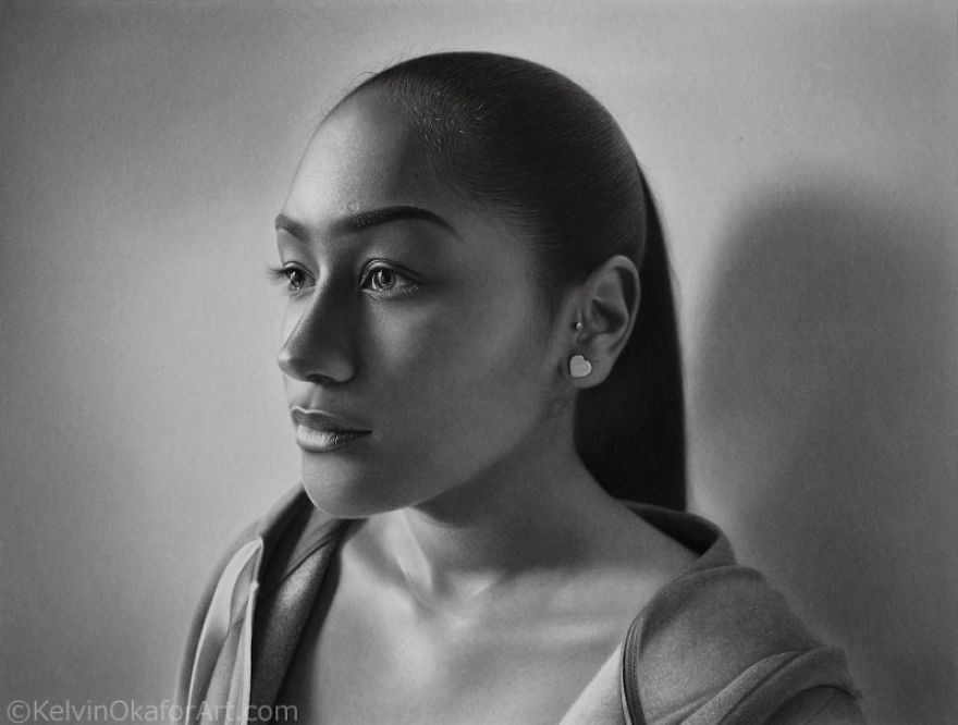 Very Detailed Black And White Pencil Drawing Portraits