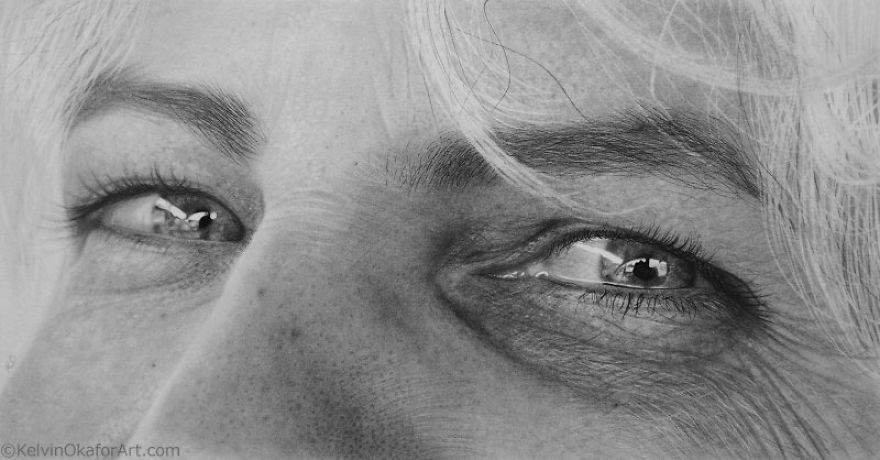 Very Detailed Black And White Pencil Drawing Portraits