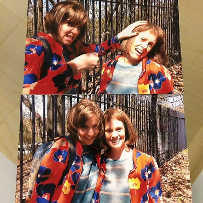 Lena Dunham And Stunt Double Myra 'Dakota' Bown On The Set Of Girls