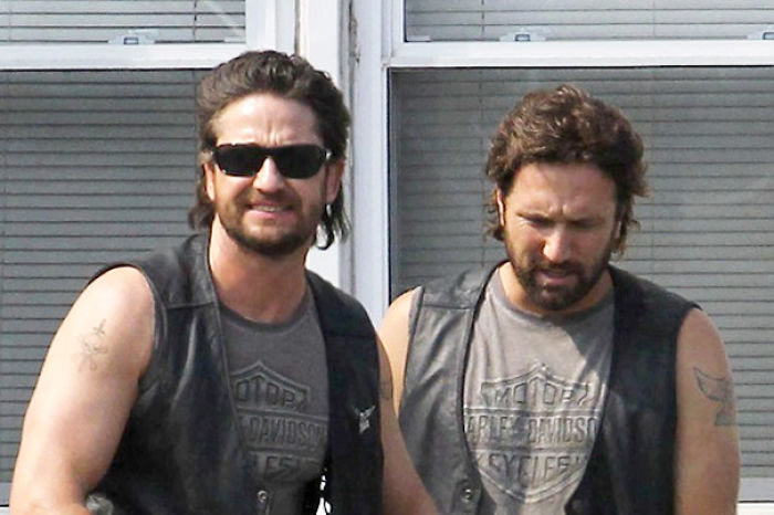 Gerard Butler And His Stunt Double On The Set Of Machine Gun Preacher
