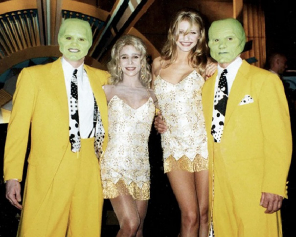 Jim Carrey, Cameron Diaz, And Stunt Doubles On The Set Of The Mask