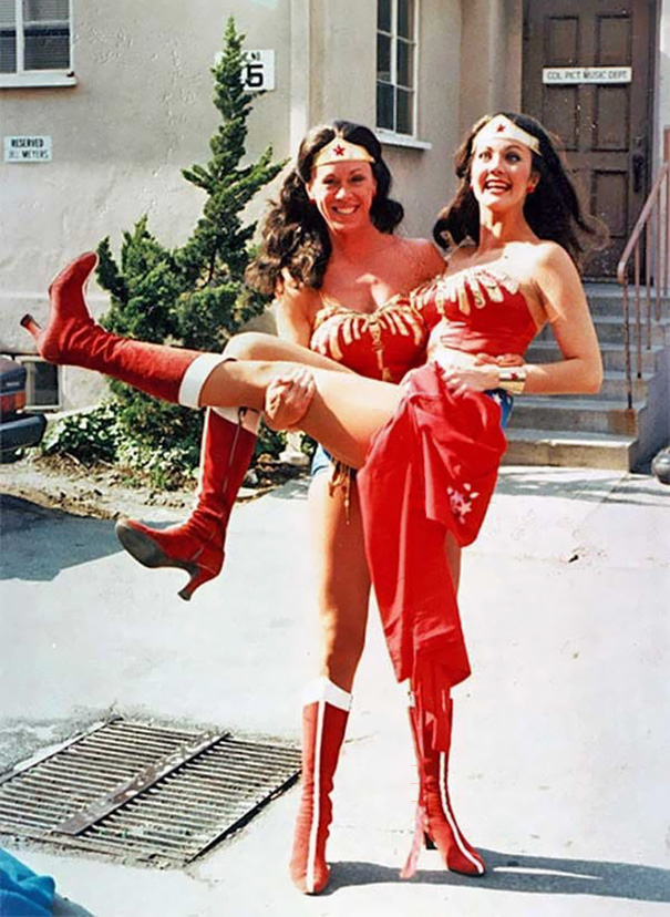 Lynda Carter With Her Wonder Woman Acting Double Jeannie Epper