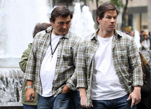 Mark Wahlberg And His Stunt Double On The Set Of Ted 2