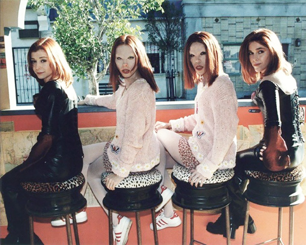 Alyson Hannigan And Stunt Doubles On The Set Of Buffy, The Vampire Slayer