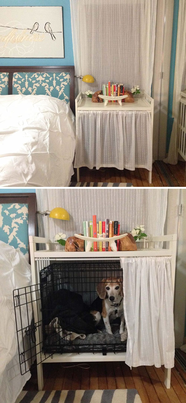 Dog Crate And Bedside Table