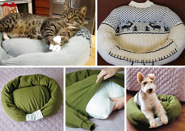 Diy Pet Bed From A Sweater