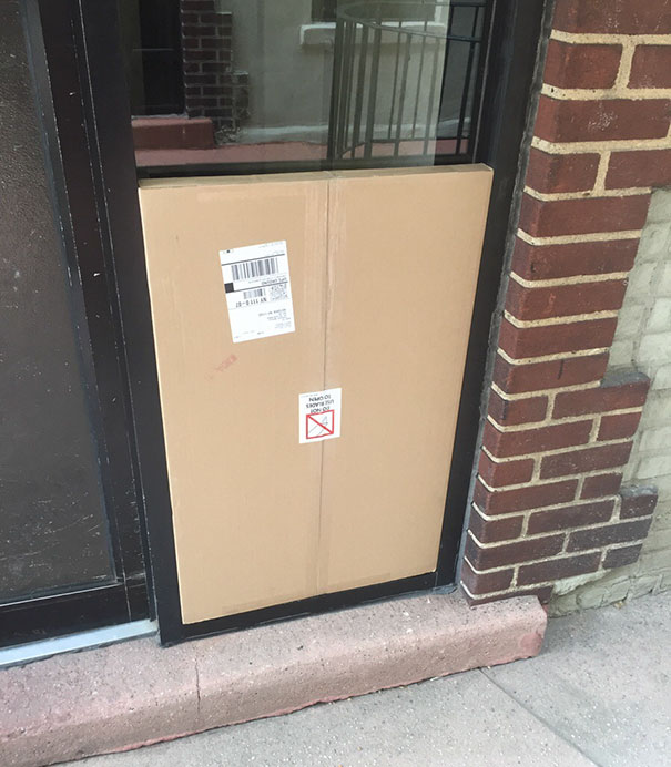 This Delivery Dude Must Have Felt So Good After Leaving This Package At My Apartment Building