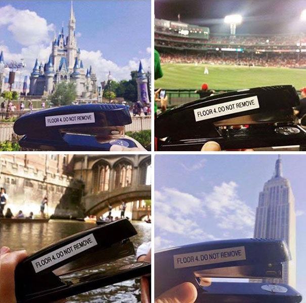 Some Company Employees Took A Stapler From The Inventory To A World Tour