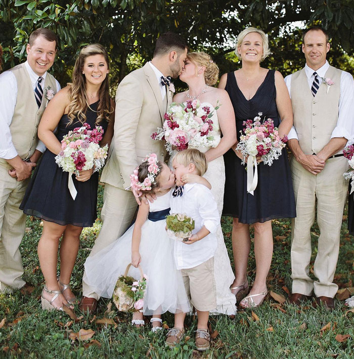 4-Year-Old Flower Girl’s Surprise Kiss Steals Spotlight At Mom’s Wedding