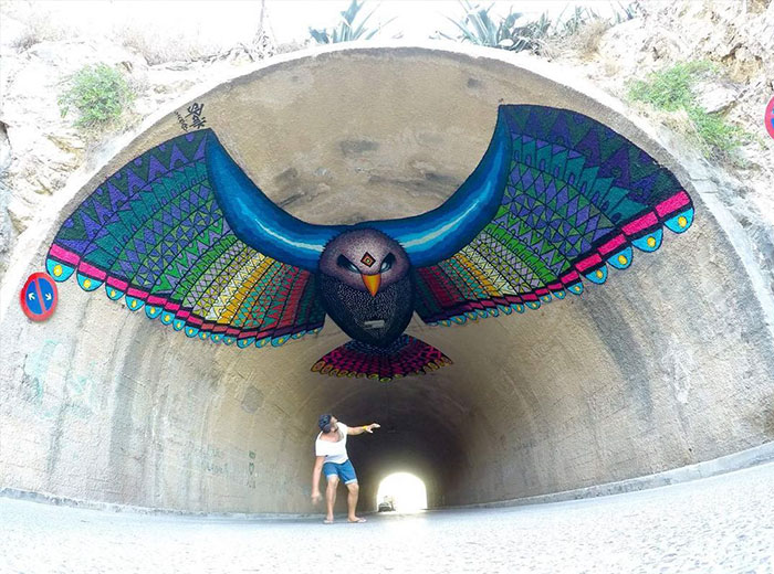 Flying Eagle Mural In Spain By Spaik