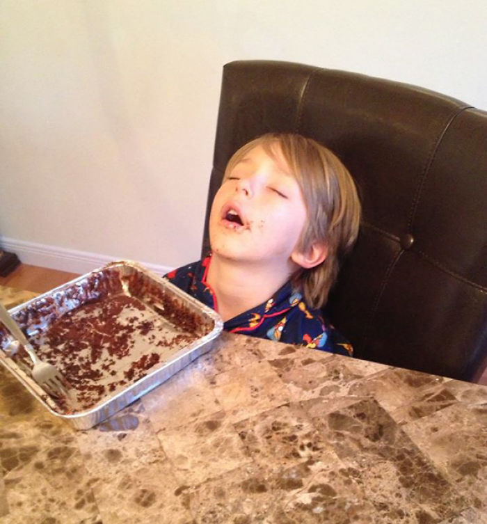 Literally Ate Himself To Sleep