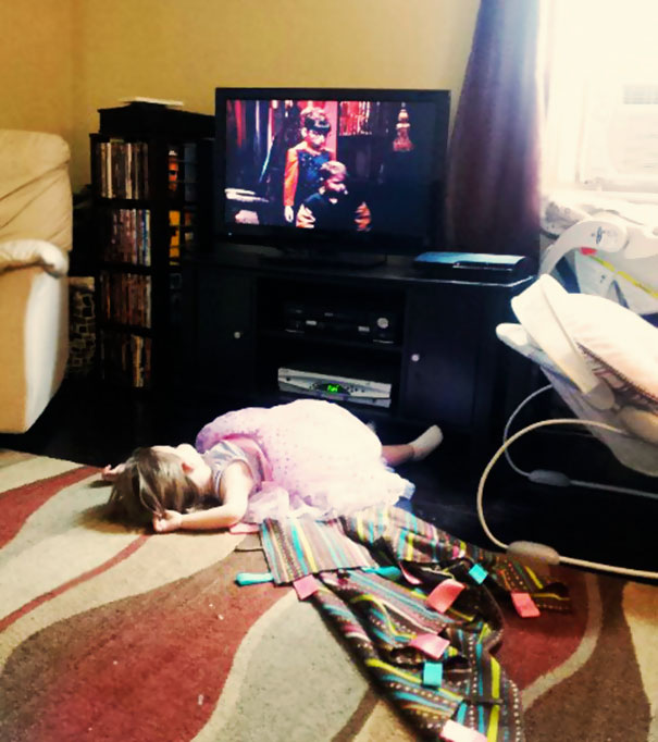 Napping Like A Princess On Front Of A Tv