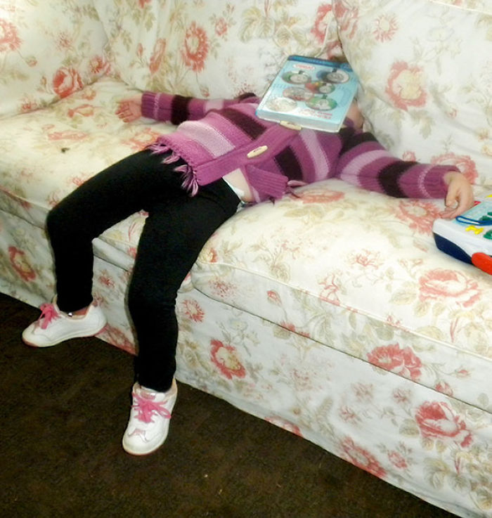Napping With A Game On A Face