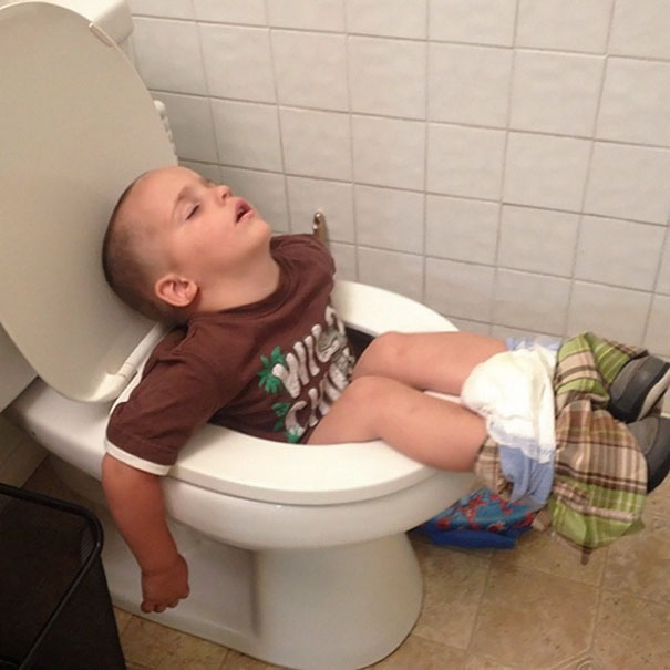 Napping On The Toilet