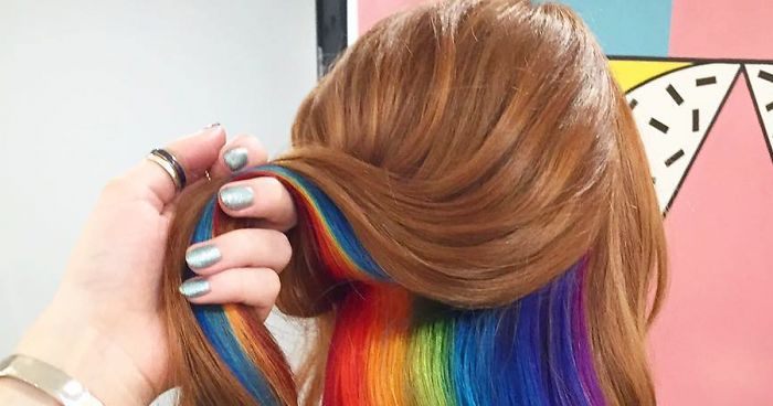 People Are Obsessed With This New Hidden Rainbow Hair 
