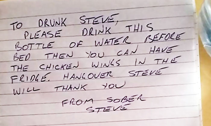Guy Leaves A Note To His Drunk Future Self, Finds An Unexpected Answer Next Day