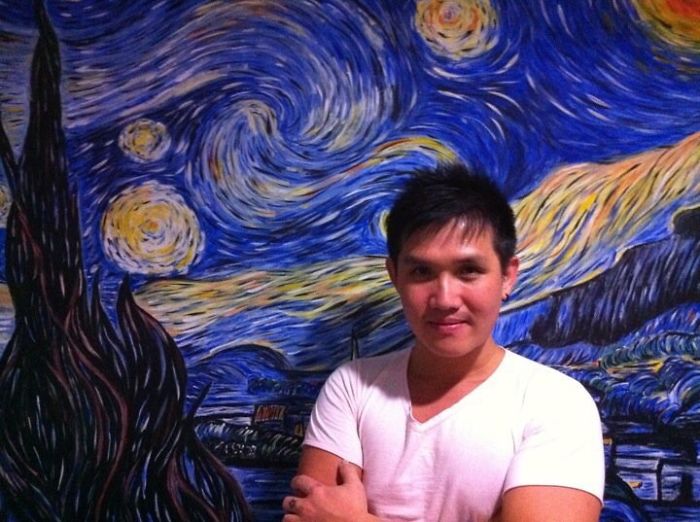 My Friend Painted The Starry Night On His Wall