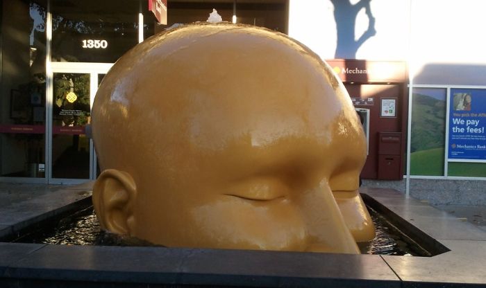 Creepy Massive Baby Head Fountain, Walnut Creek, California