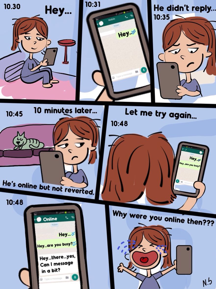 This Comic Gets It Right On: Girlfriends And What They Think While Whatsapping. This Comic Gets It Right On: Girlfriends And What They Think While Whatsapping.