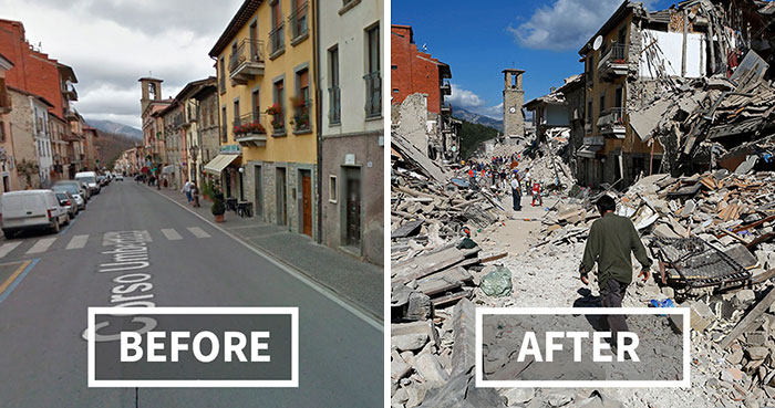 33 Before and After Italian Earthquake: Heartbreaking Photos Show Destroyed Towns In Italy