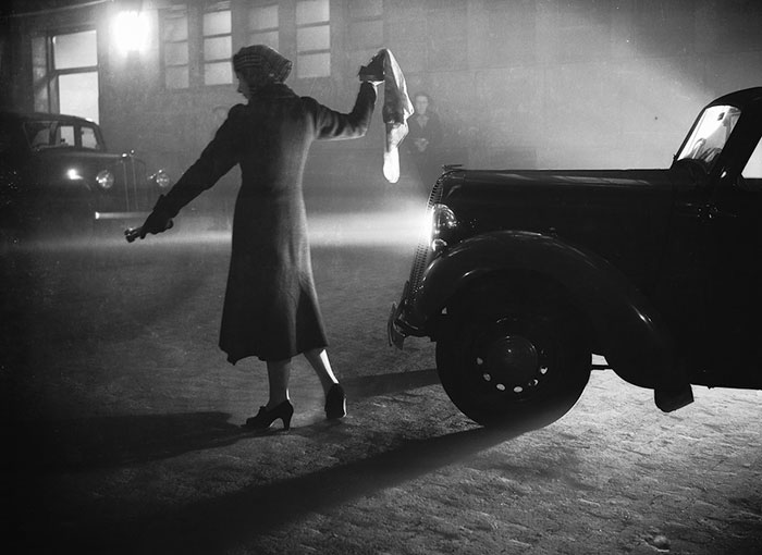 A Woman Leads A Car Through London's Regent's Park, 25 October 1938