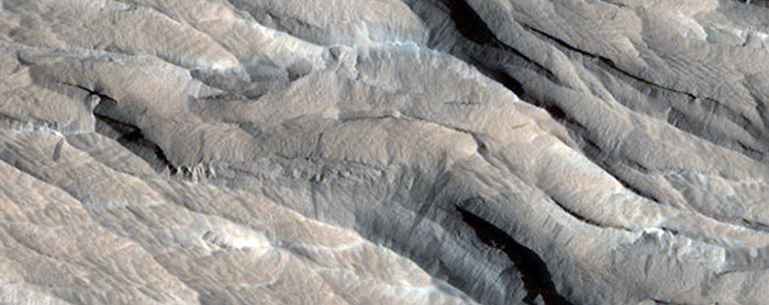 Yardangs South Of Olympus Mons
