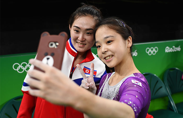 North And South Korean Olympic Gymnasts Just Took A Selfie Together And The Internet Is Going Crazy