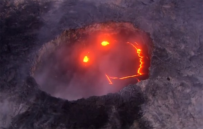Hawaii Volcano Captured Smiling During Eruption