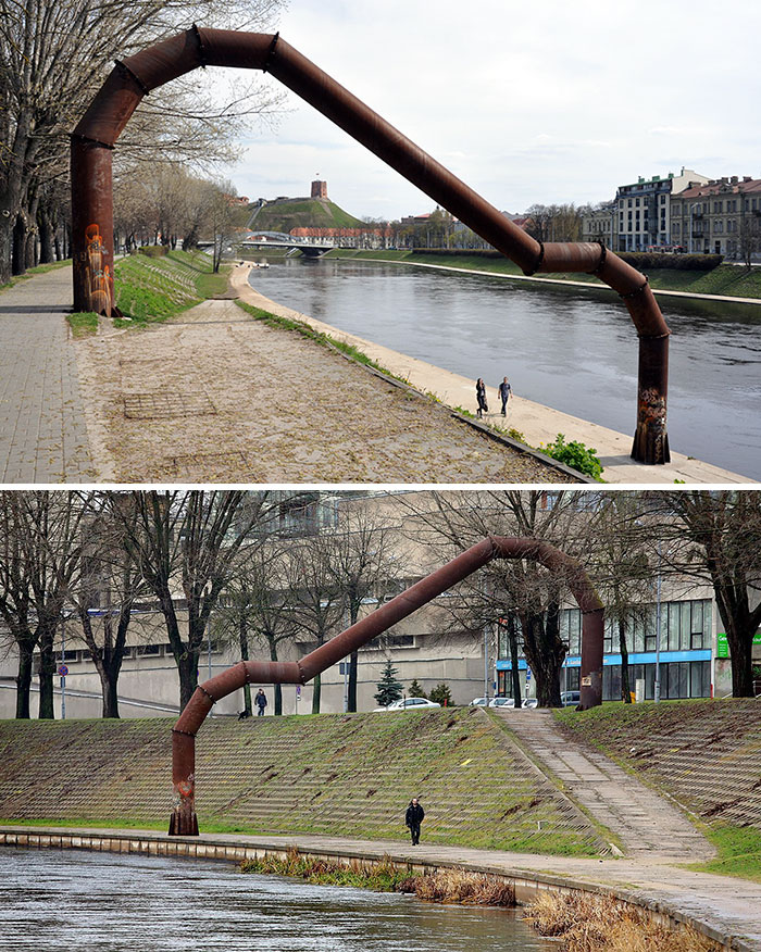 Embankment's Arch That Cost ~29,000 EUR, Vilnius, Lithuania. Everyone In Vilnius Calls This The Pipe