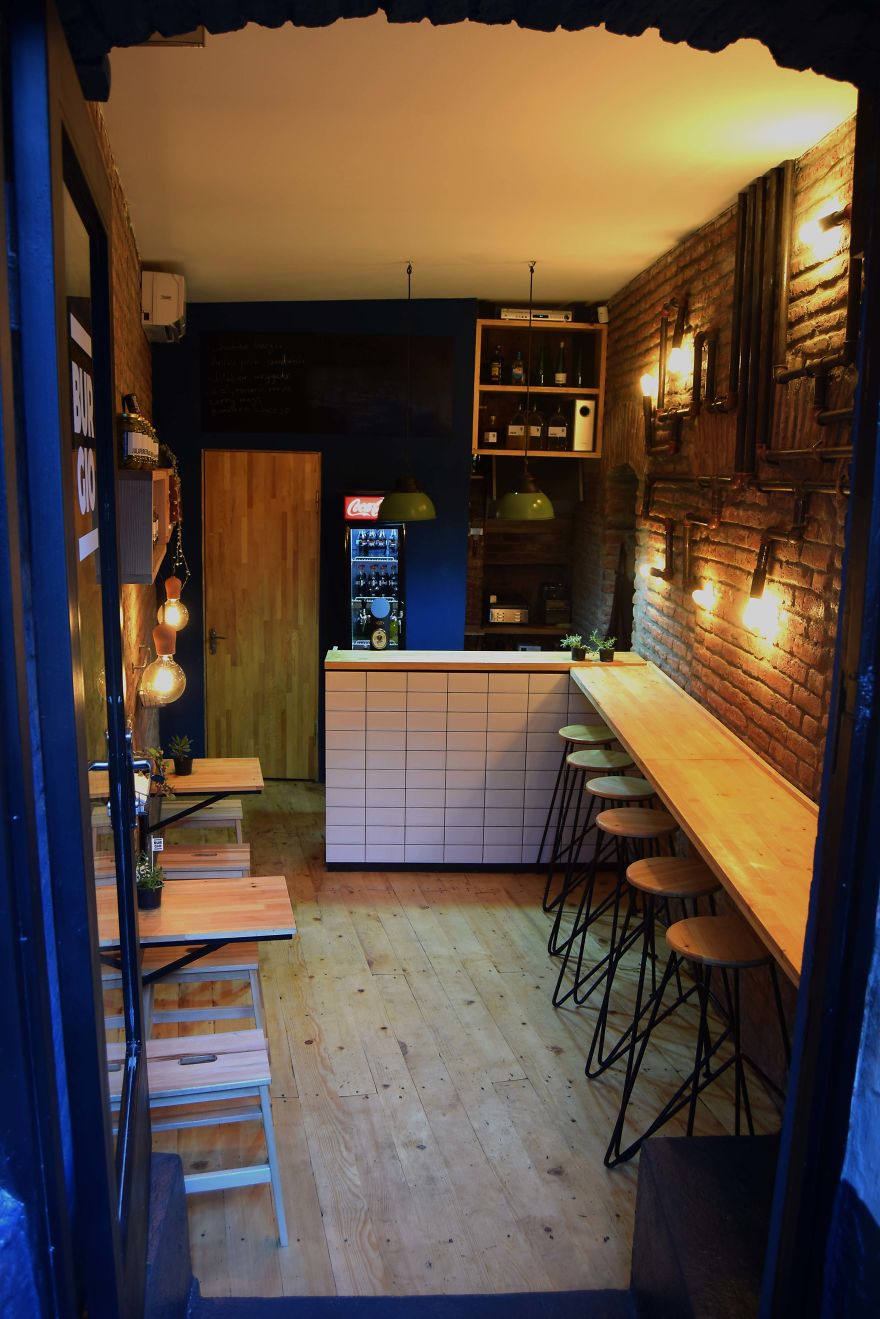 Architects Turned A Dirty Basement Into An Attractive Burger Cafe In Tbilisi Architects Turned A Dirty Basement Into An Attractive Burger Cafe In Tbilisi