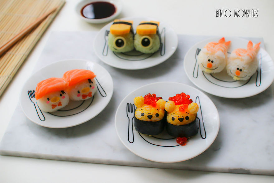 Kyaraben Bento Monsters Themed Lunch Food Art