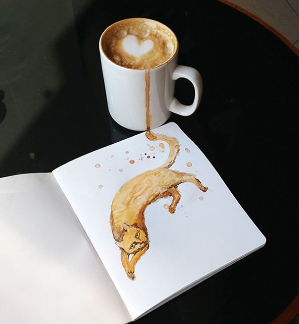 If You Are A Coffee And Cat Lover These Paintings Are For You