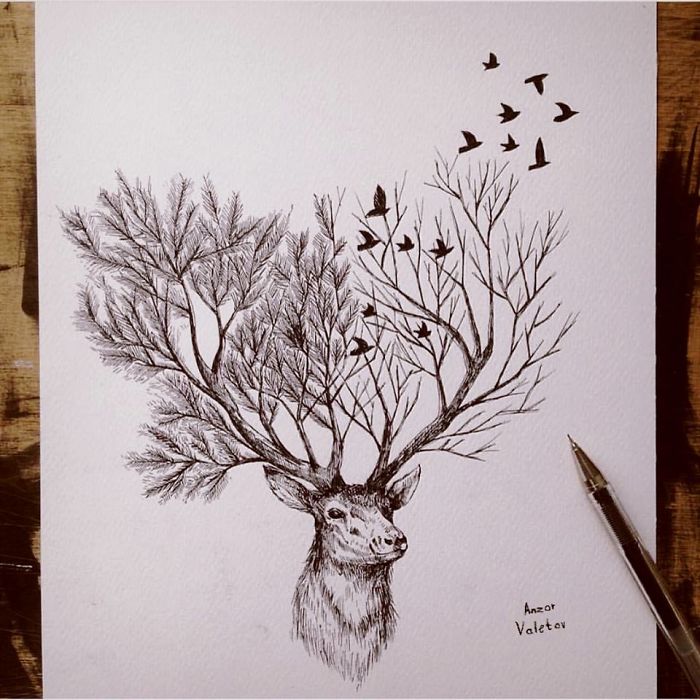 Georgian Young Artist's, Anzor Valetov's Drawings.