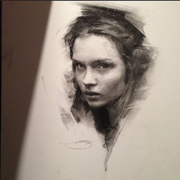 Portrait Drawings Of Charcoal Studies